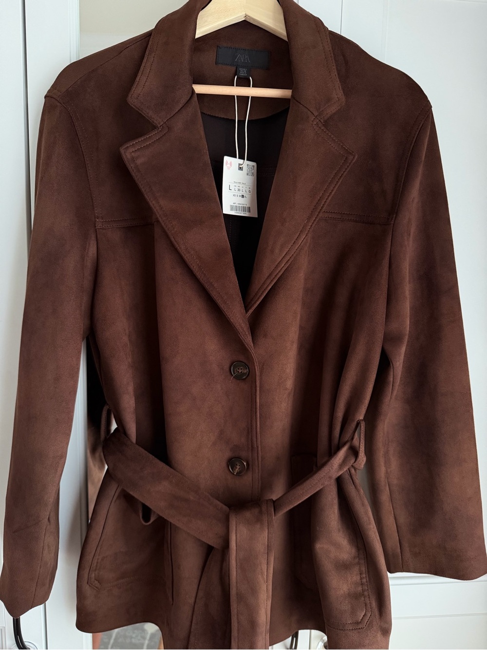 Zara Faux Suede Belted Jacket 4968/026